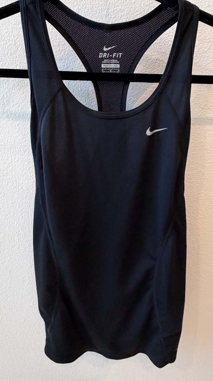 Nike Dri-FIT Racerback Mesh Workout Tank Top Black Size M